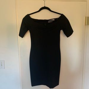 Amanda Uprichard off the shoulder black dress